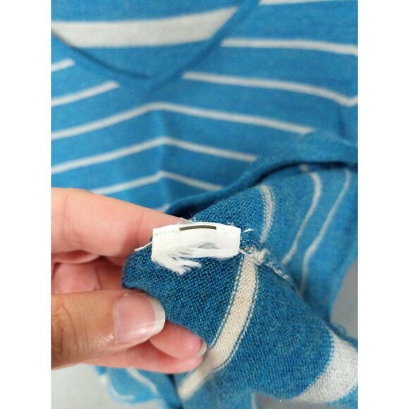 SMARTWOOL Women Sweater SZ S Split Stripe Glacial Blue Heather Base Layer Merino - Picture 7 of 8